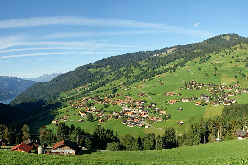 Habkern – Sattelegg in Switzerland - a view of a small town in the mountains.