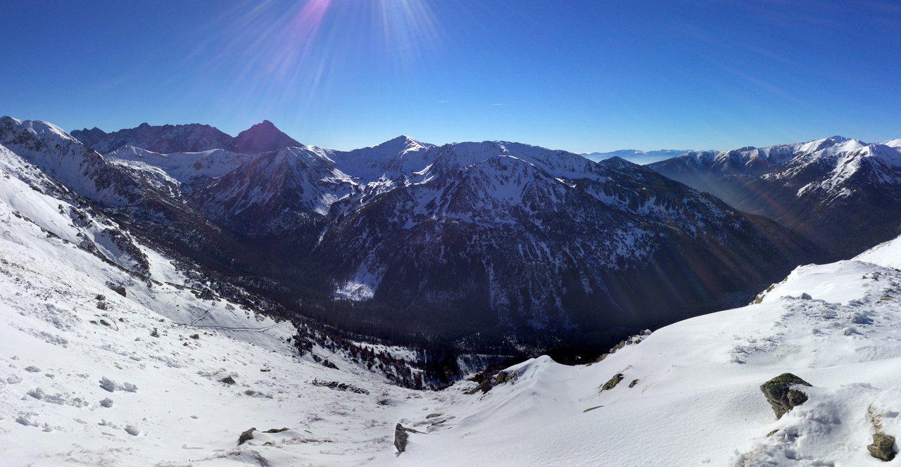 Homole – Jaworki in Poland - a view from the top of a snowy mountain.