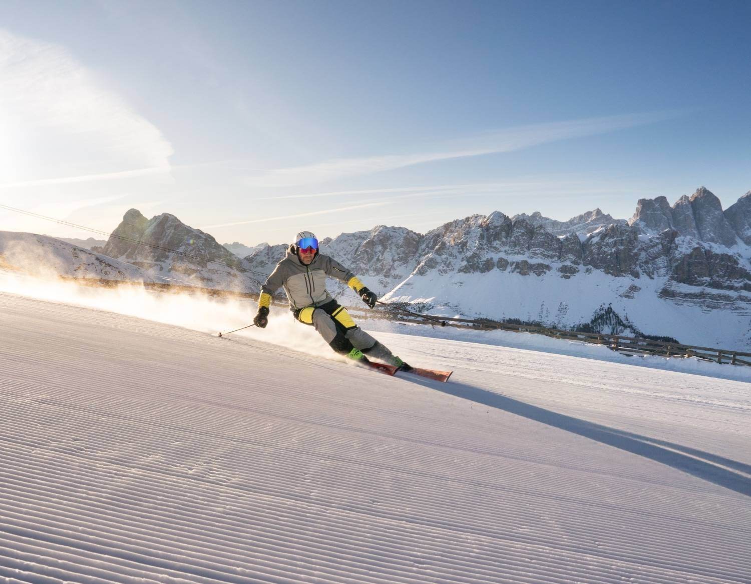 Plose – Brixen in Italy - a man riding skis down a snowy slope.