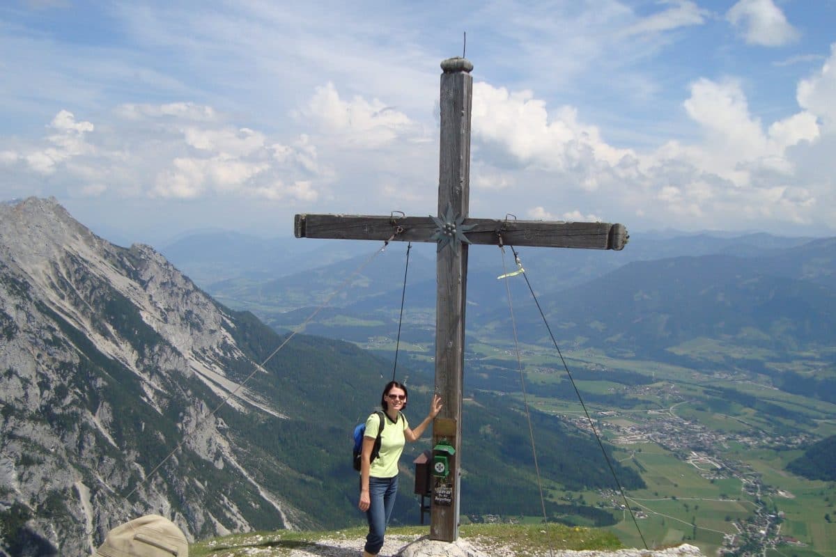 Stoderzinken – Gröbming in Austria - a cross on top of a mountain.