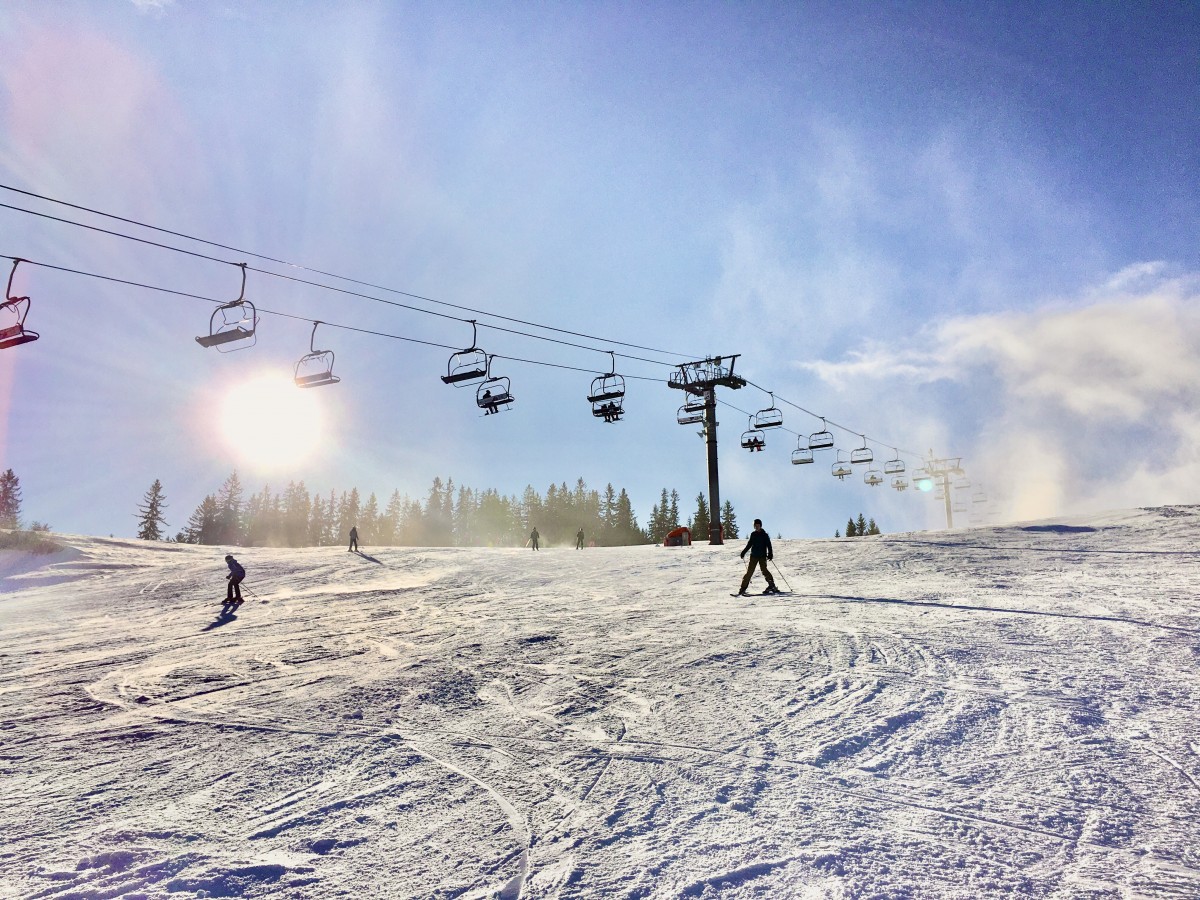 Králiky in Slovakia - a person riding a ski board on a snowy slope.