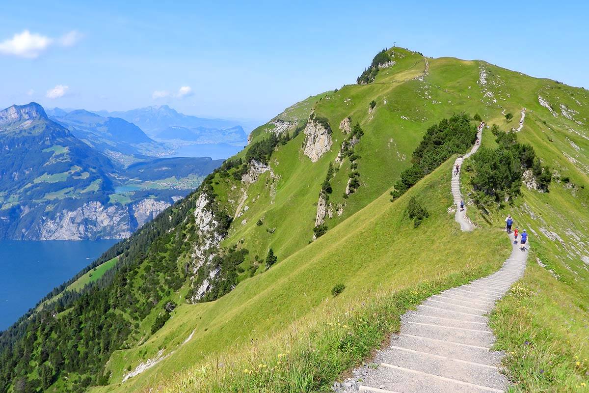 Stoos – Fronalpstock | Klingenstock in Switzerland - the path up to the top of the mountain.