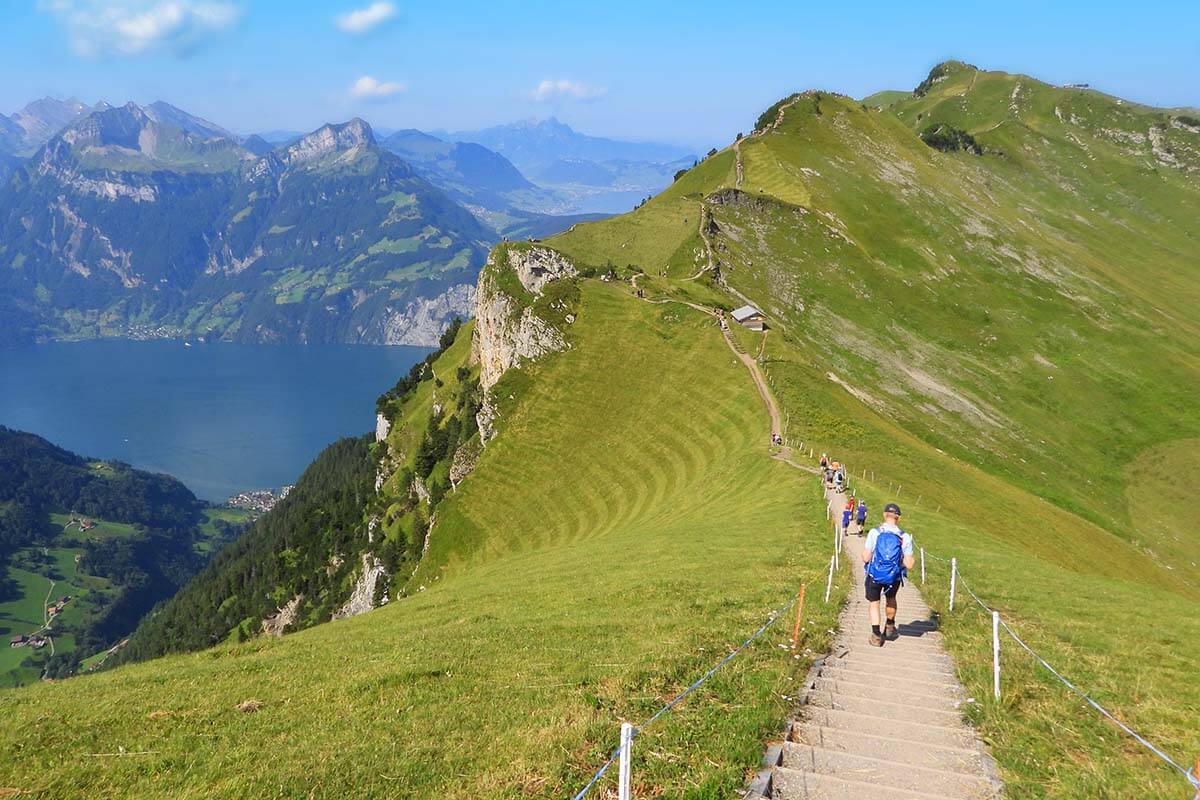 Stoos – Fronalpstock | Klingenstock in Switzerland - the path up to the top of the mountain.