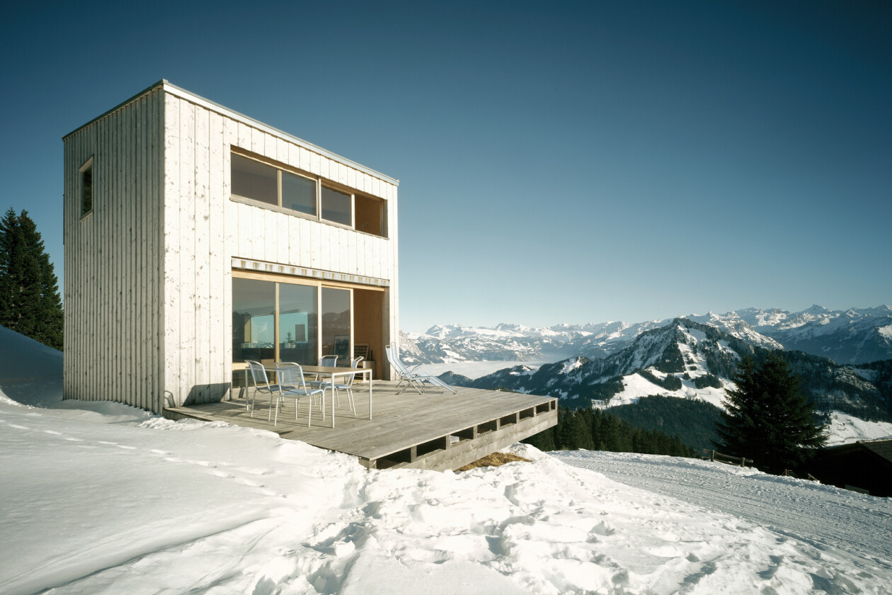 Rigi – Scheidegg | Burggeist in Switzerland - a wooden house on top of a snowy mountain.