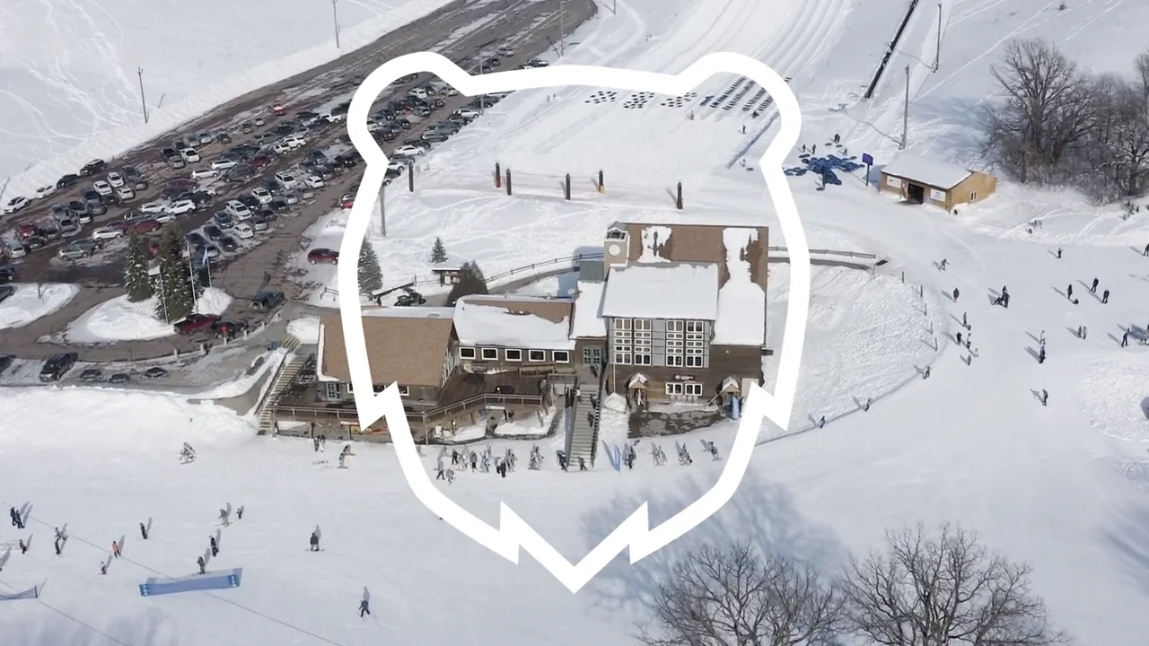 Great Bear Ski Valley in USA - an aerial view of a house in the snow.