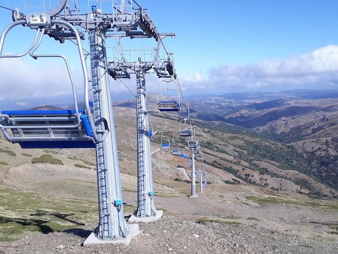 Bruncu Spina in Italy - a ski lift going up a mountain.