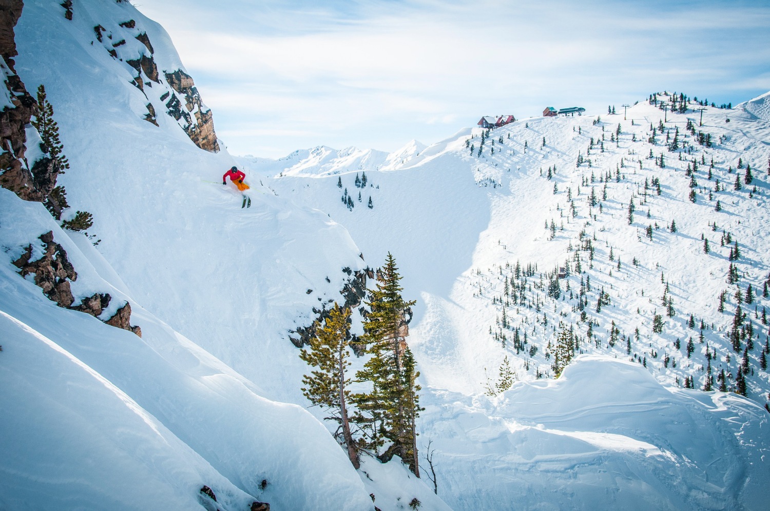 Kicking Horse in Canada - a person on a snowboard on a snowy mountain.