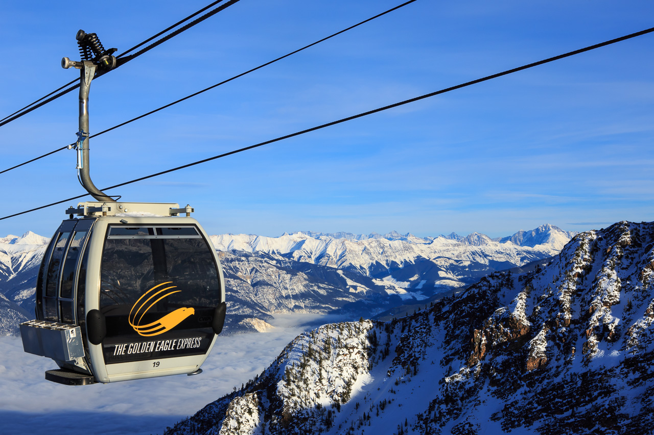 Kicking Horse in Canada - the sky is blue.