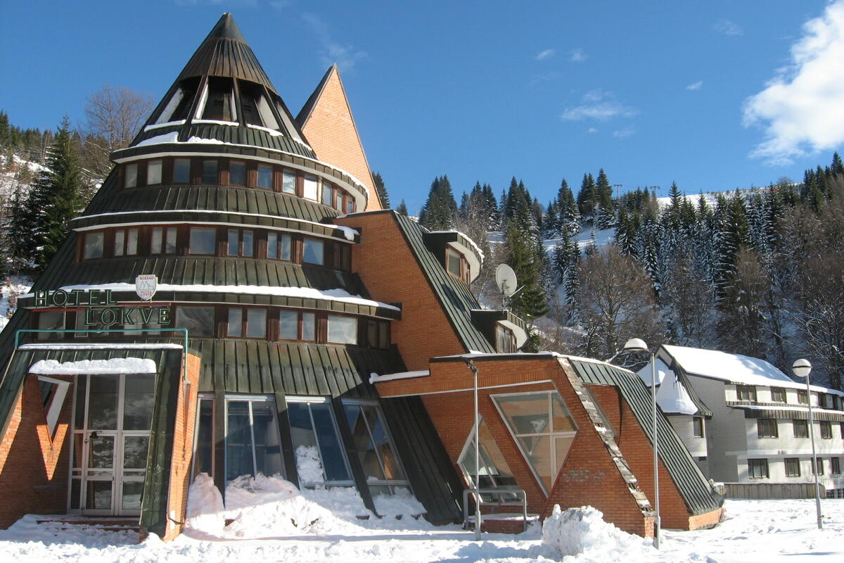 Lokve in Montenegro - snow on the ground.