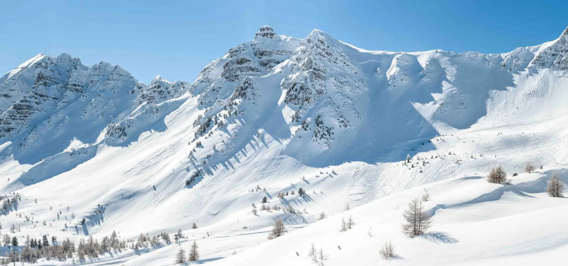 Vars | ​Risoul – La Forêt Blanche in France - a snow covered mountain with trees in the fore.