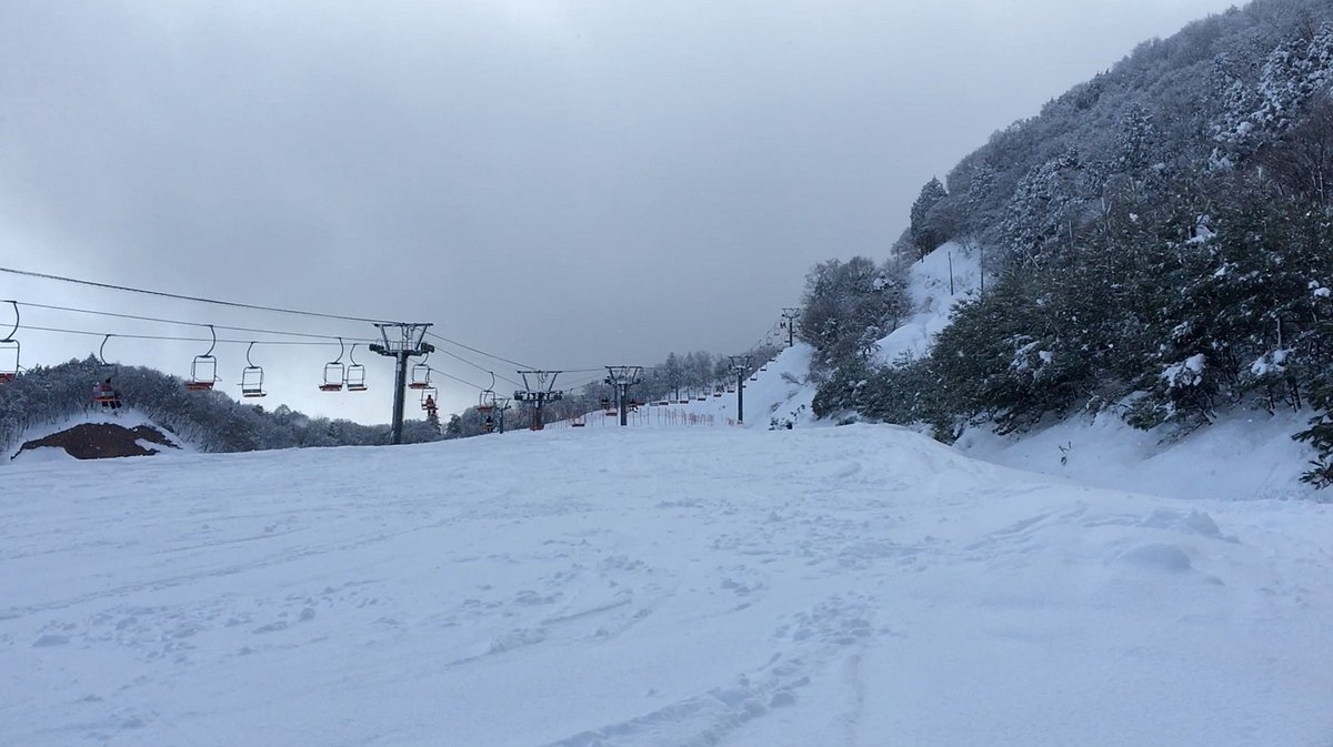 Kutsuki in Japan - a snow covered ski slope with a ski lift in the background.