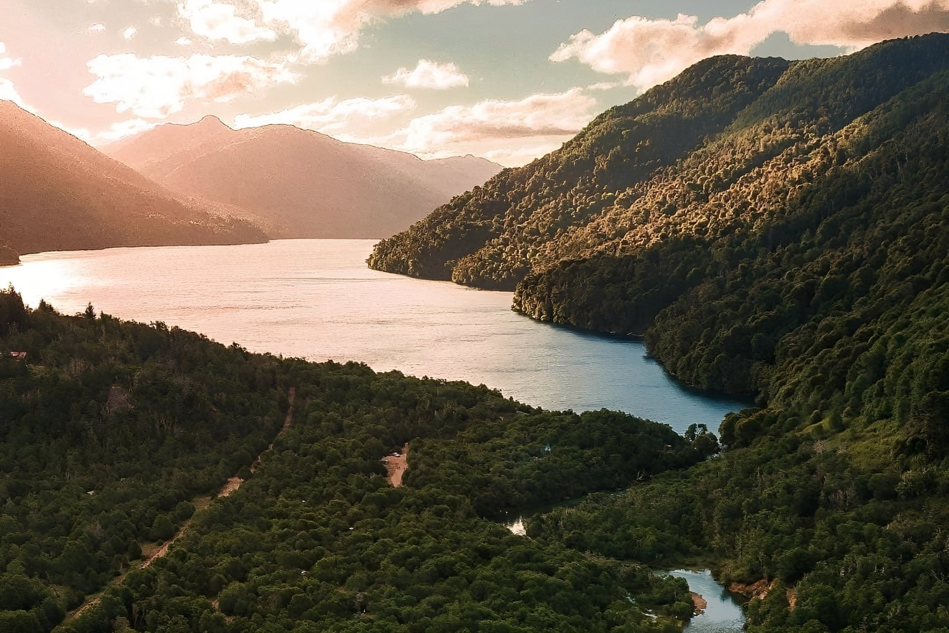 Lago Hermoso in Argentina - a large body of water.