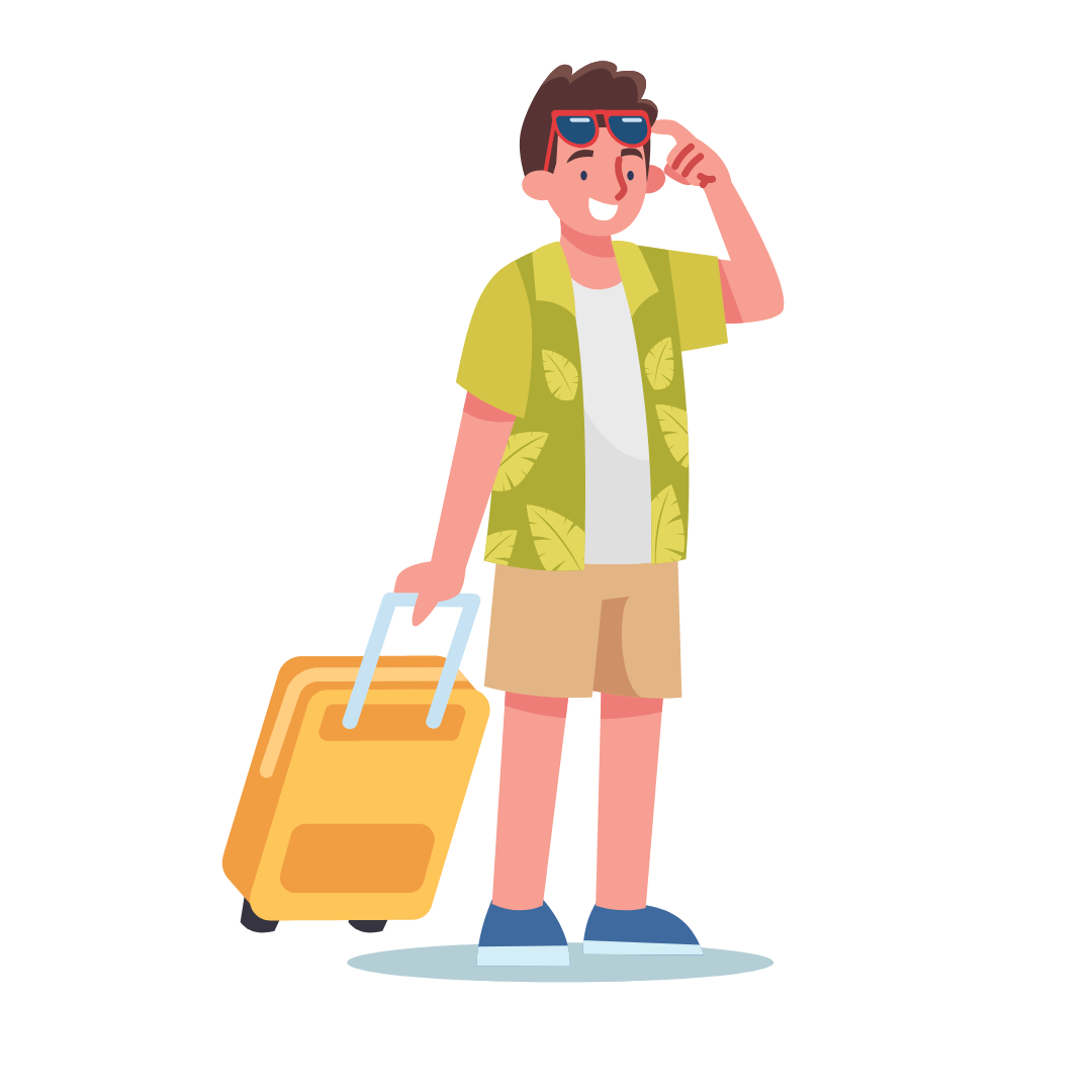 Choei Kanayama in Japan - a man with a suitcase talking on the phone.