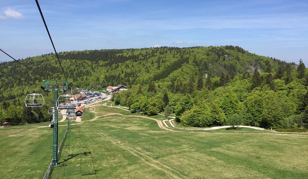 La Schlucht in France - the view from the top of the ski lift.