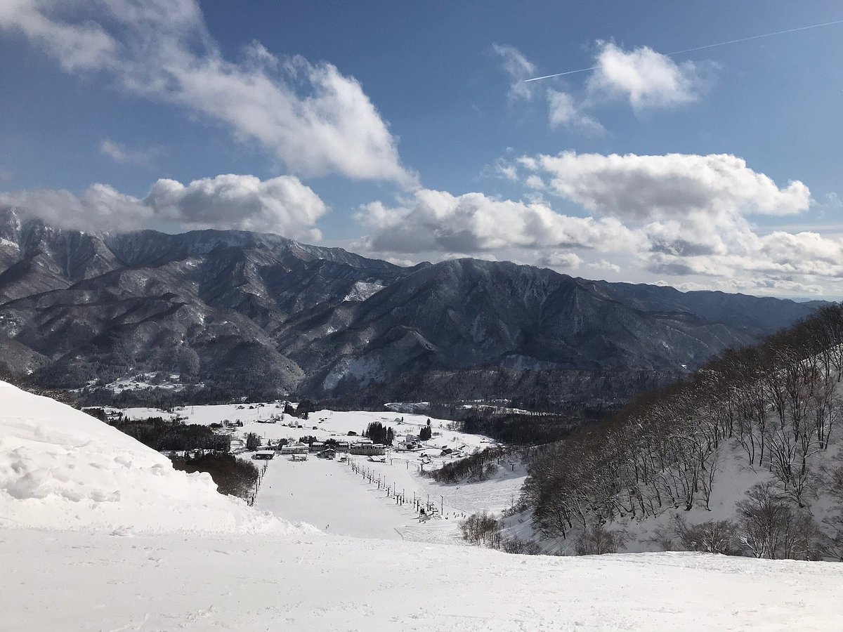 Maeyama in Japan - a view from the top of a snowy mountain.