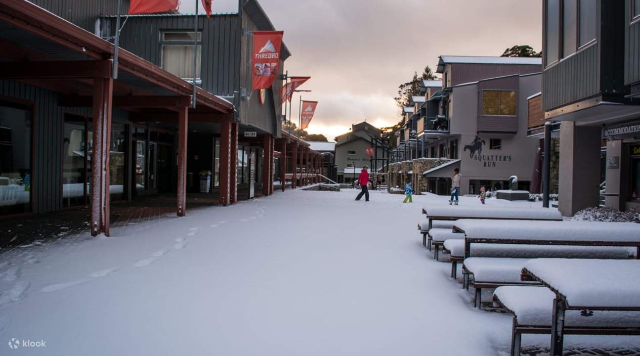 Thredbo in Australia - a city street covered in snow.