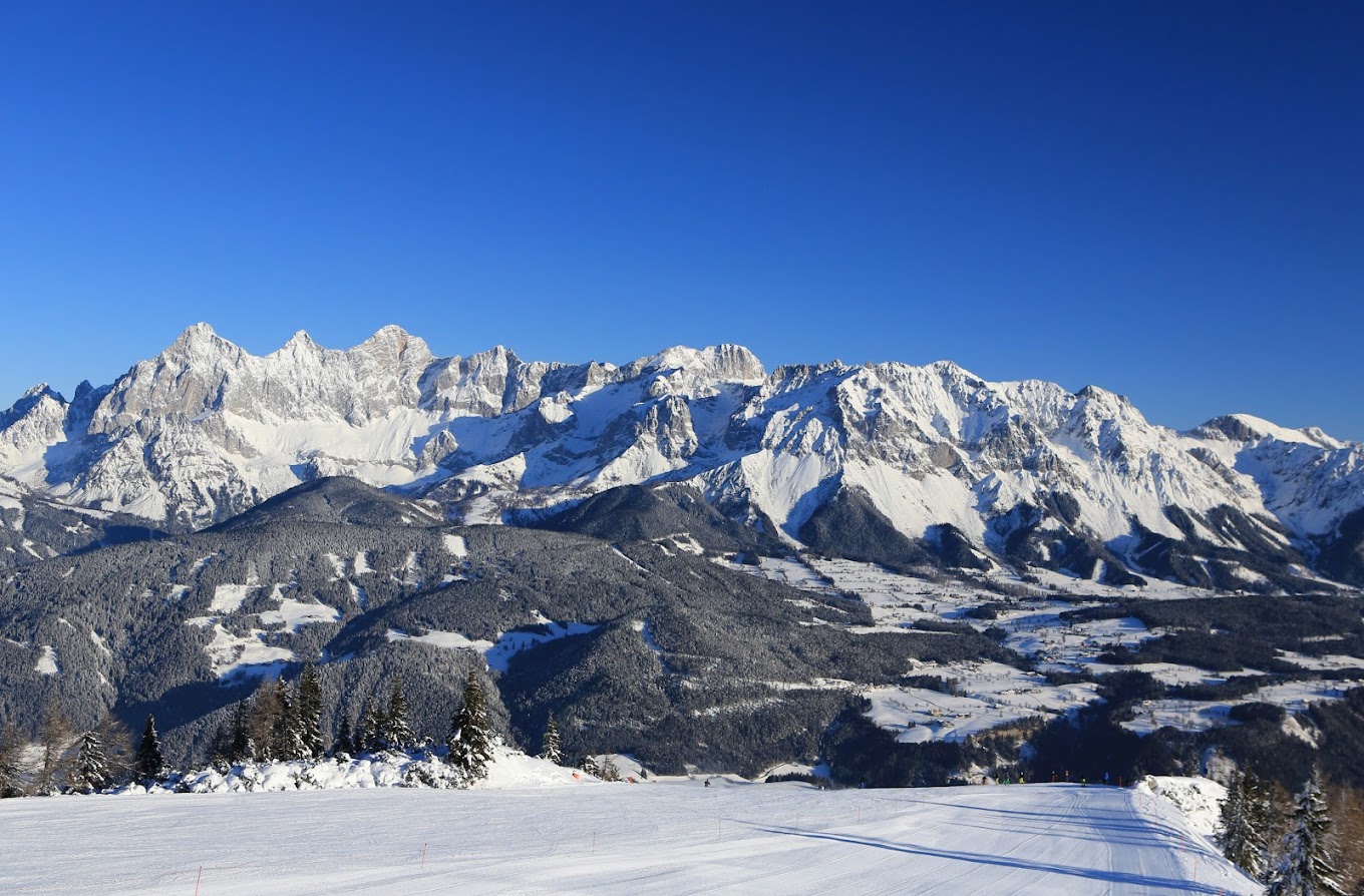 Rittisberg in Austria - a view of the mountains from the top of the mountain.