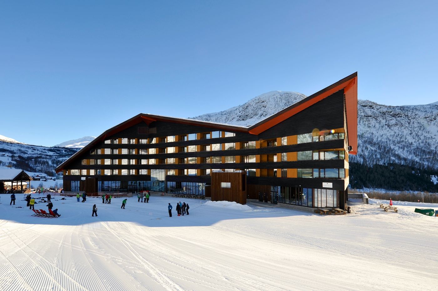 Myrkdalen in Norway: a ski resort in the swiss alps.