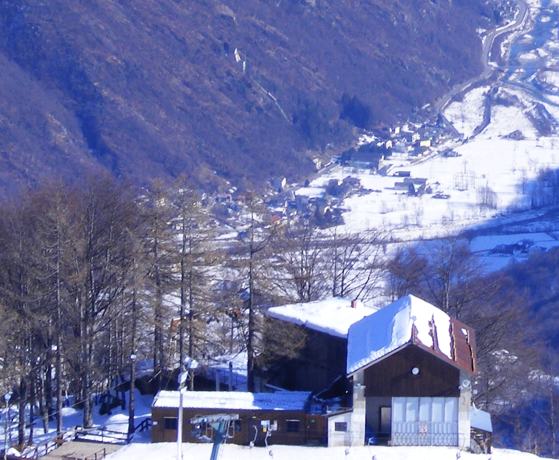 Alpe Cialma – Locana in Italy - white snow on the ground.