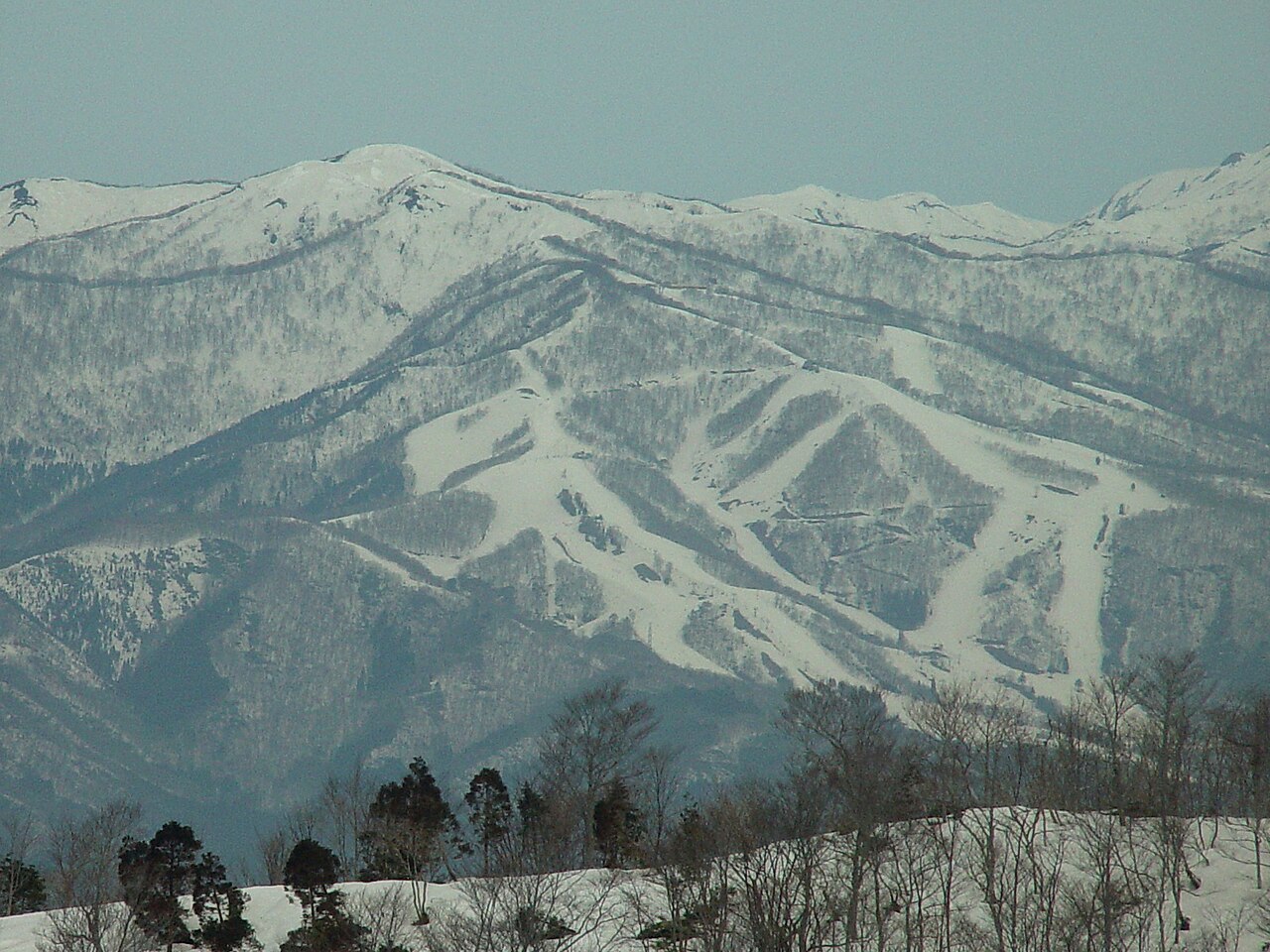 Shirao in Japan - snow covered mountains in the distance.