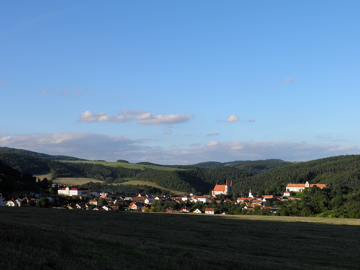 Rašov in Czech Republic - a view of a small town in the mountains.