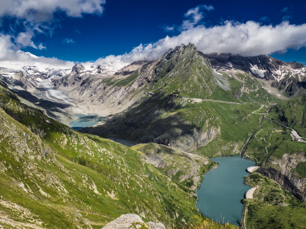 Rauriser Hochalmbahnen – Rauris in Austria - a view from the top of a mountain in the swiss alps.