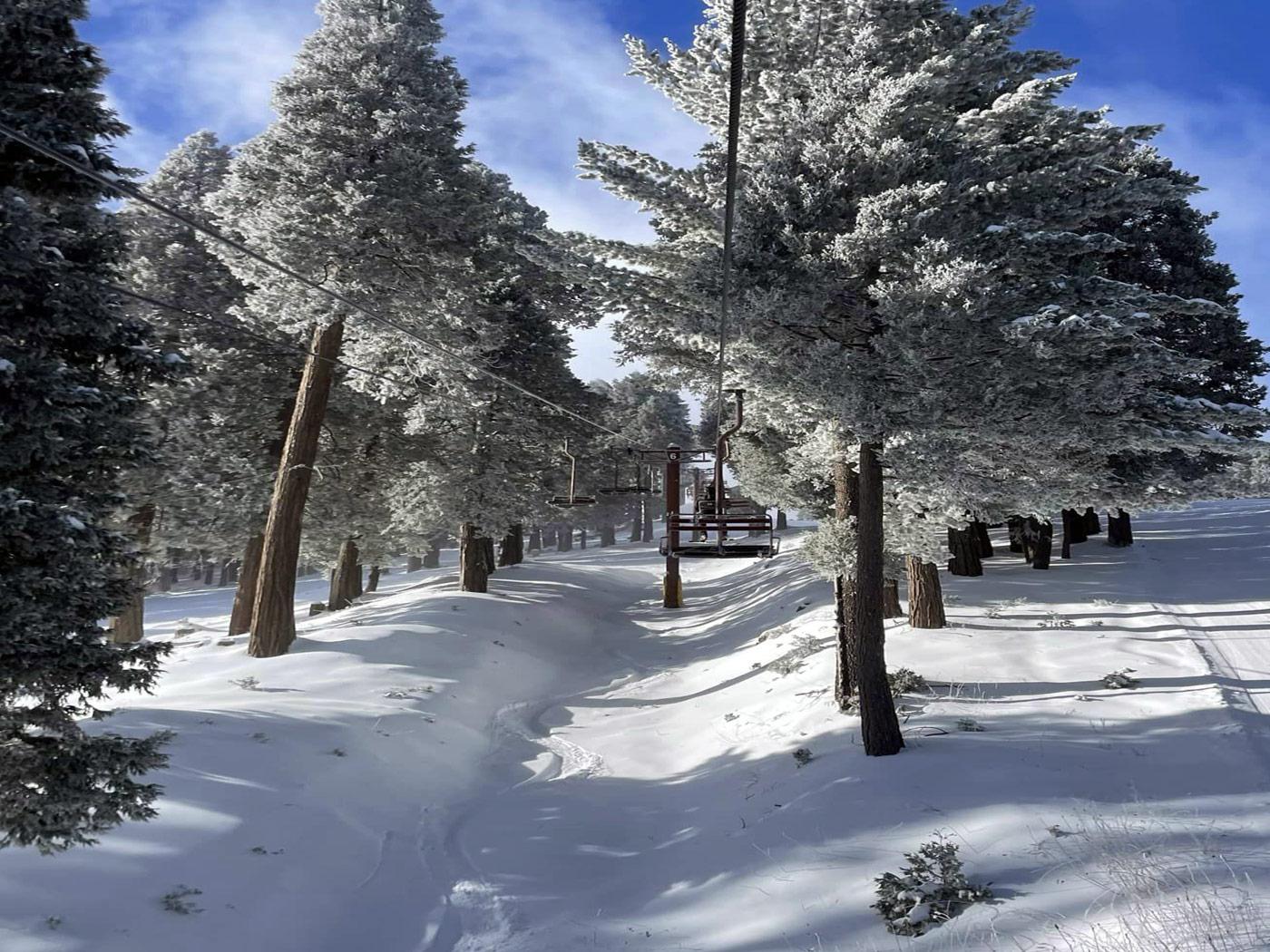 Winter scenery at Alta Sierra-Shirley Meadows, California, capturing beautifully snow-covered landscapes and vibes of a ski resort and a winter sports scene.