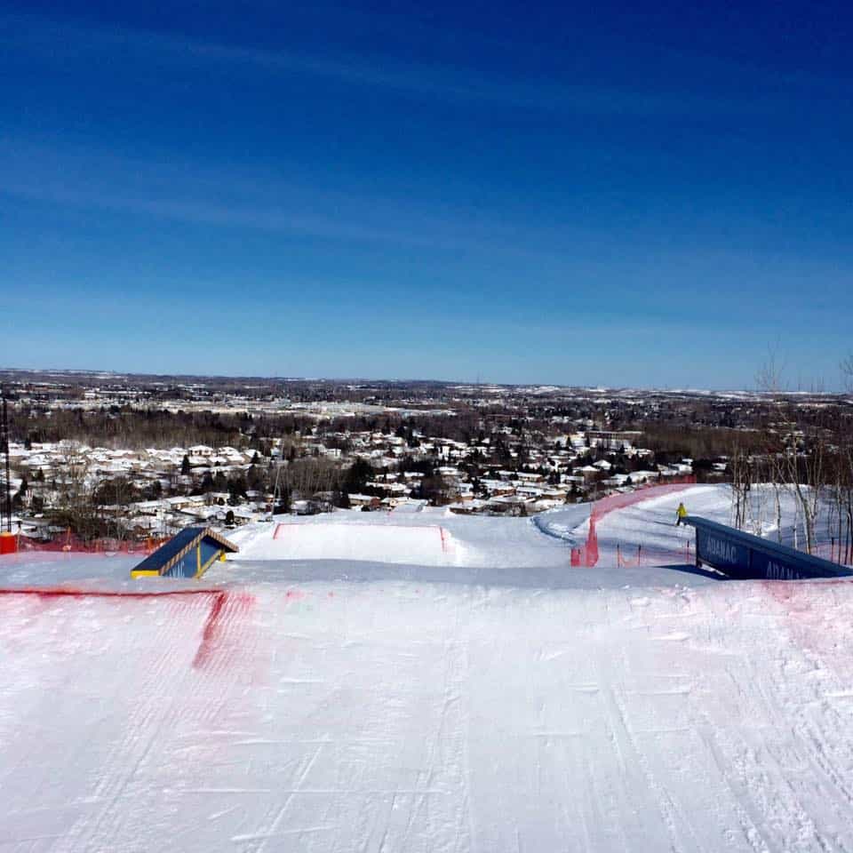Adanac Ski Hill in Canada - a blue sky.