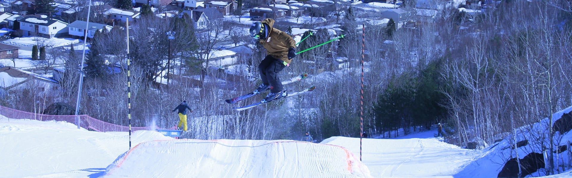 Adanac Ski Hill in Canada - a person on a snowboard in the air.