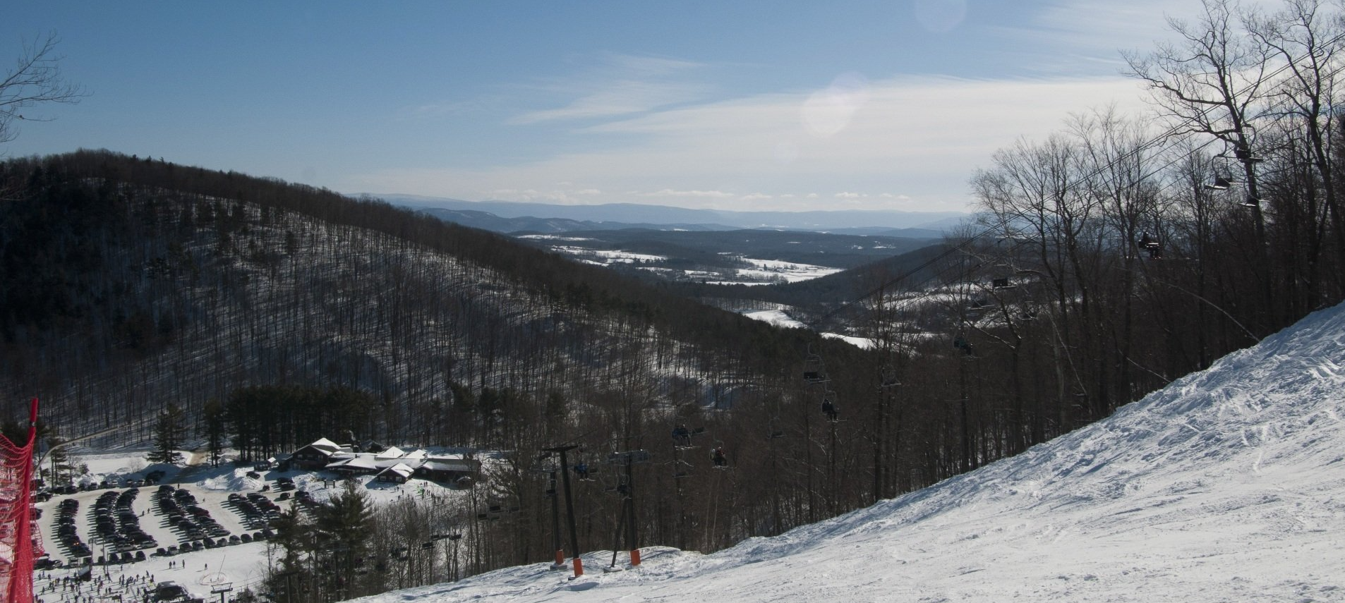 Willard Mountain – Greenwich in USA - a view from the top of a ski slope.