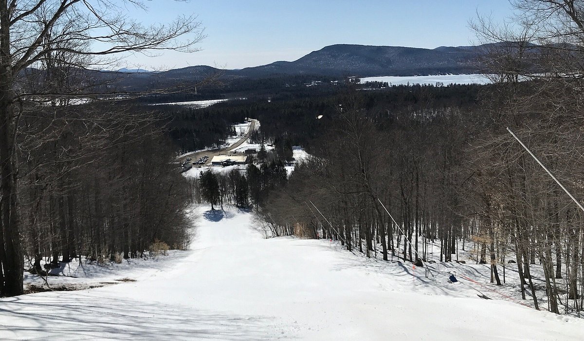 Campton Mountain in USA - a view from the top of a ski slope.