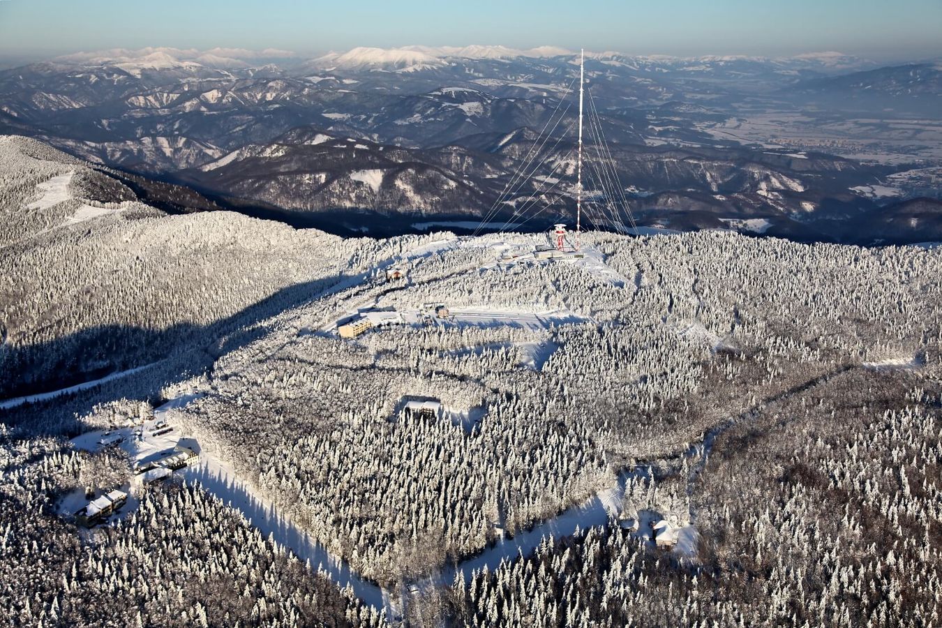 Skalka in Slovakia: an aerial view of the ski resort in japan.
