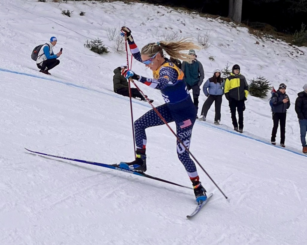 Alpe Cermis – Cavalese in Italy - a group of people skiing down a snowy hill.