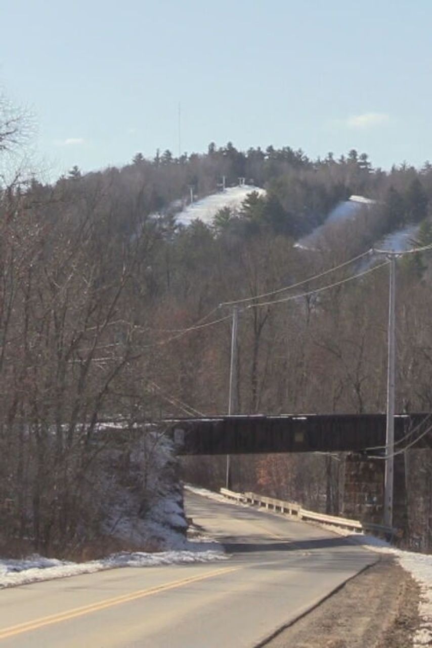 Hermon Mountain in USA - snow on the ground.