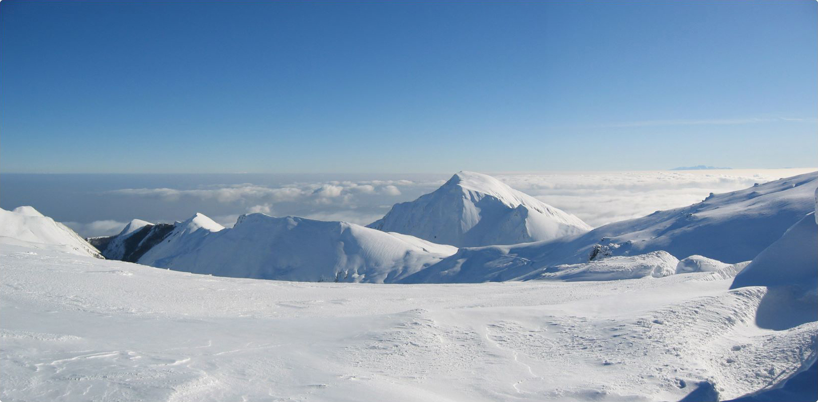 Mount Kozuf in North Macedonia - a clear blue sky.