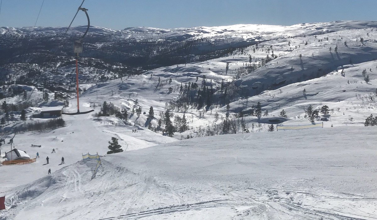 Bortelid in Norway - a ski slope with a ski lift in the background.