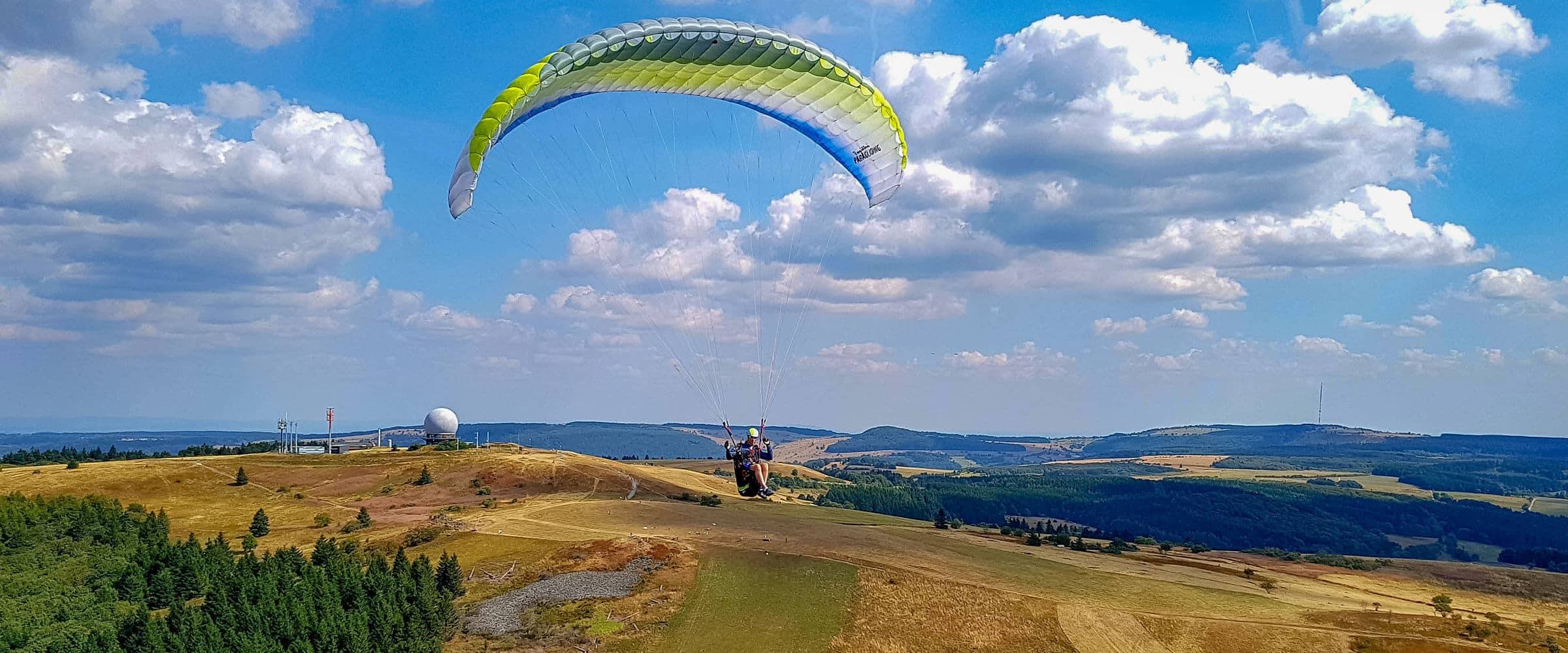Wasserkuppe in Germany - blue sky with white clouds.