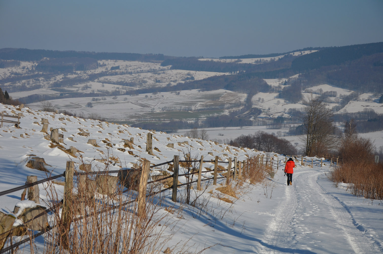 Wasserkuppe in Germany - snow on the ground.