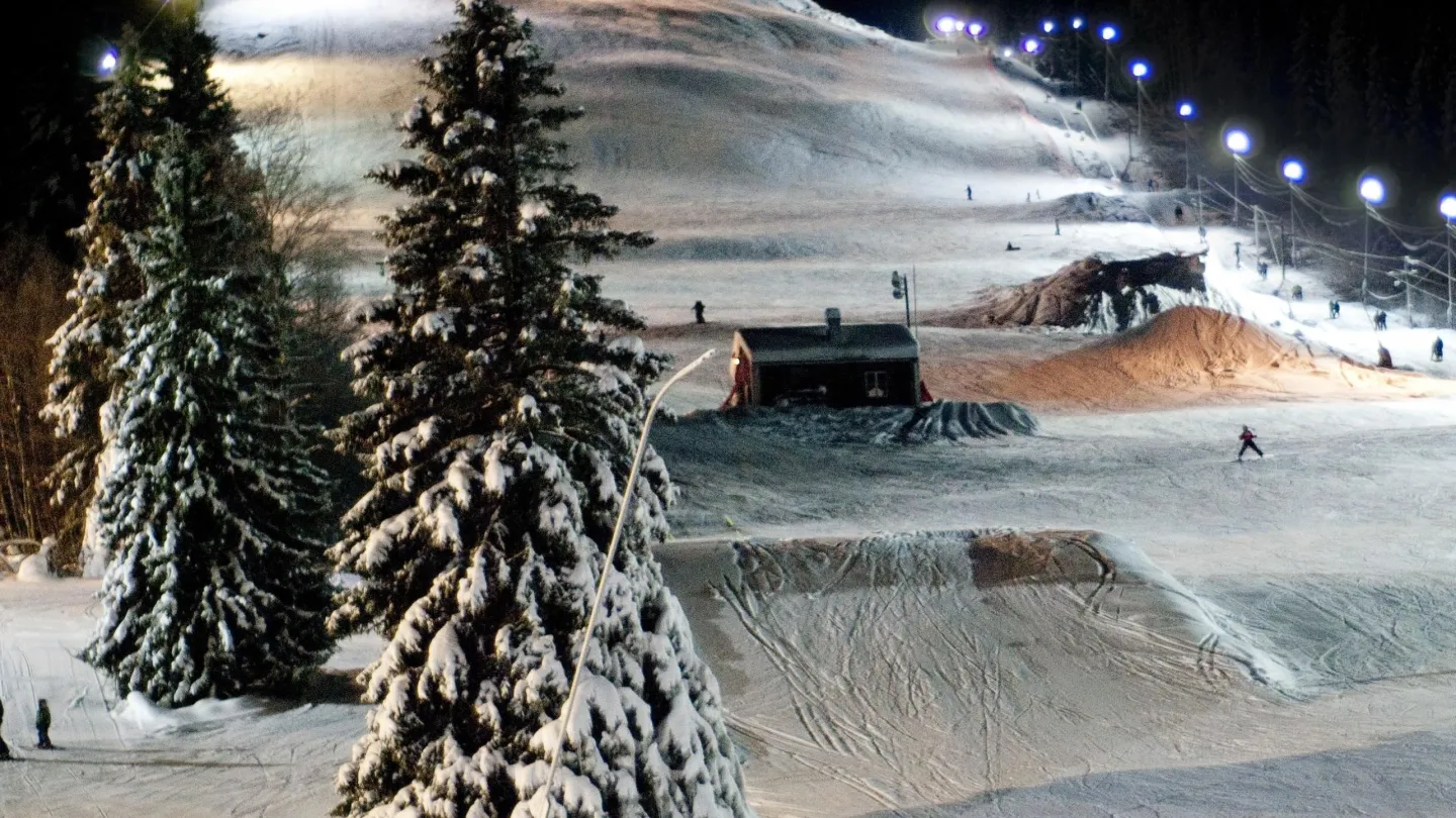 Hallstabacken – Sollefteå in Sweden - a snow covered ski slope.