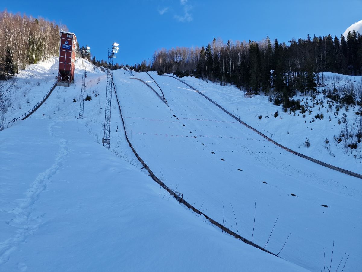 Rena in Norway - a ski lift going up the side of a mountain.