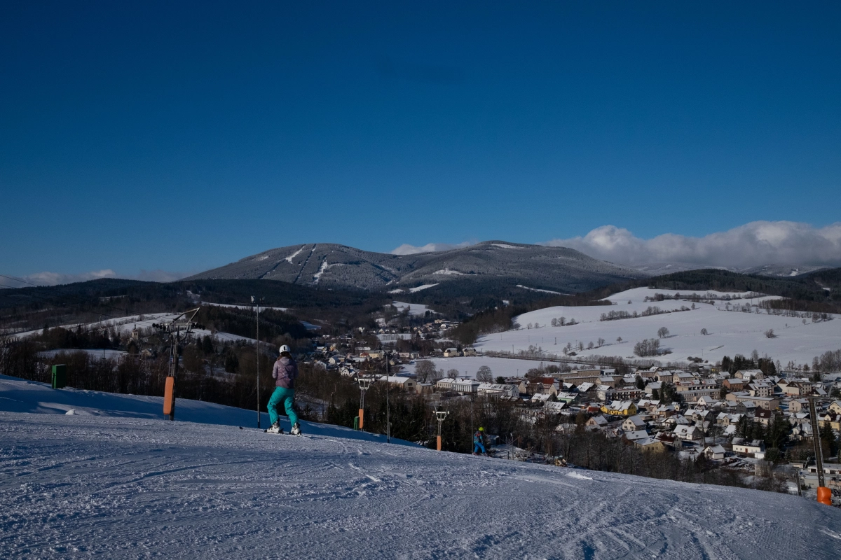 Mladé Buky in Czech Republic - a clear blue sky.