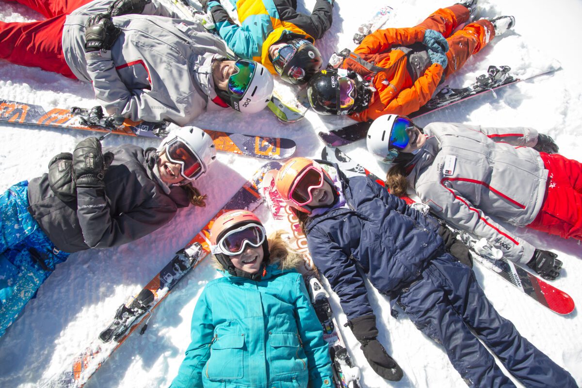 Echo Mountain Park – Idaho Springs in USA - a group of people laying in the snow.