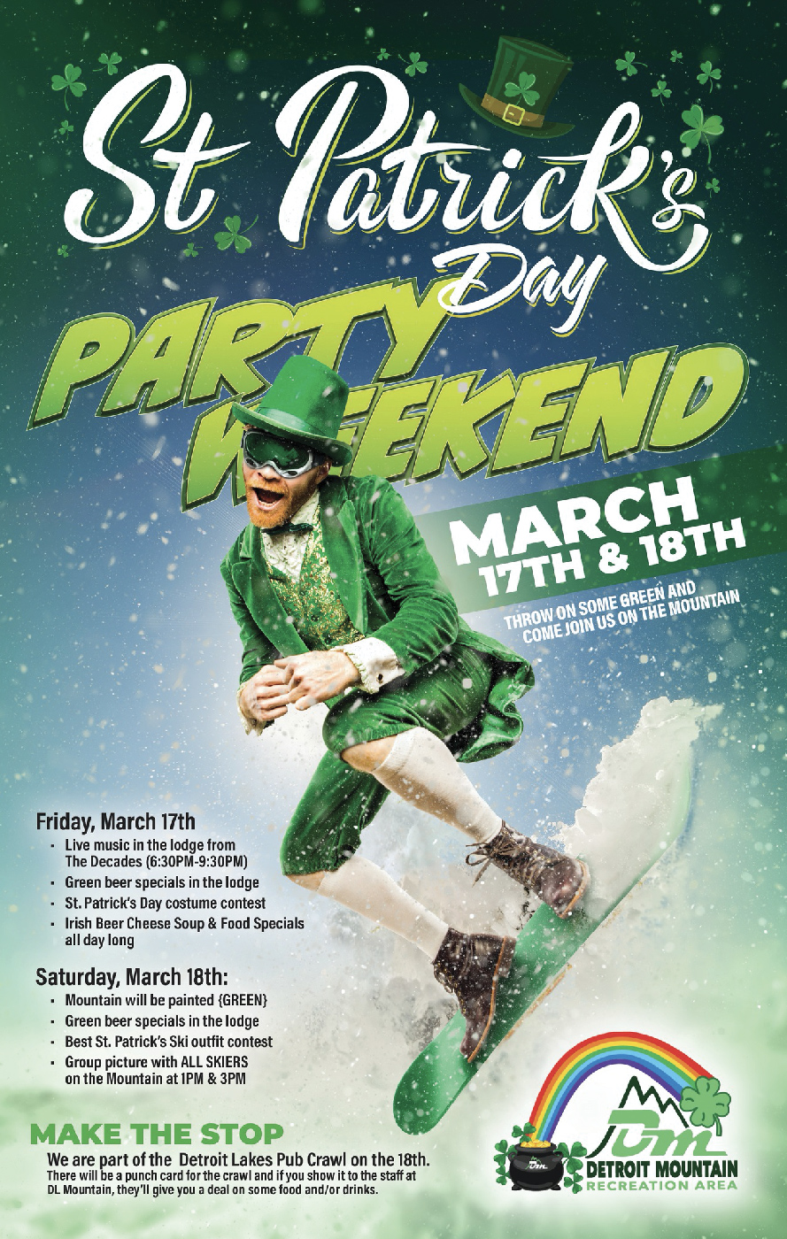 Detroit Mountain in USA - st patrick's day flyer.