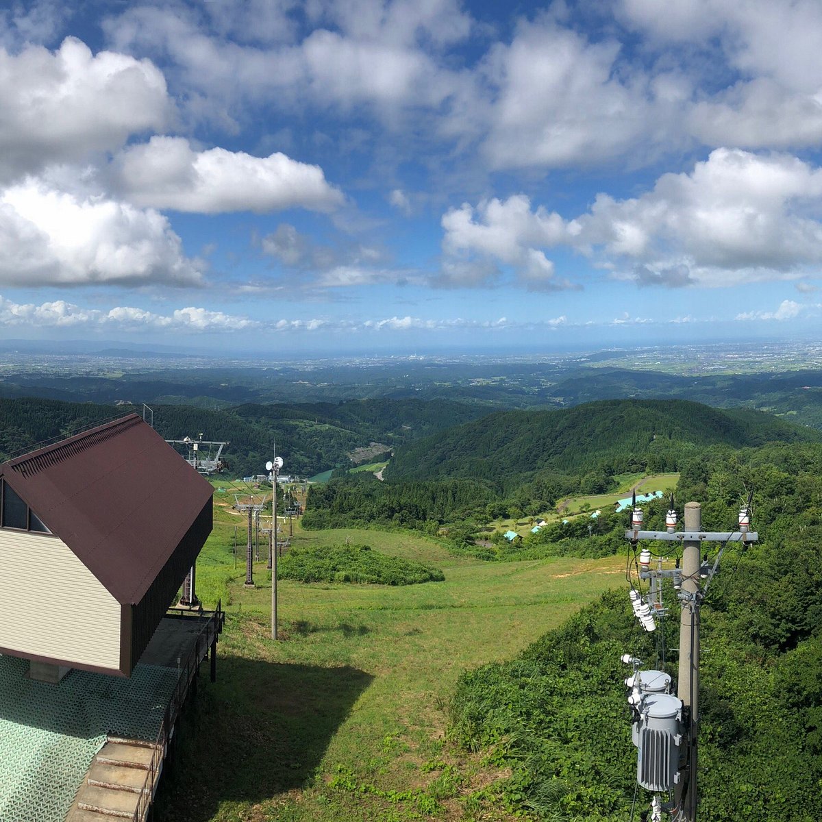 Ushidake Onsen in Japan - a view from the top of a hill.