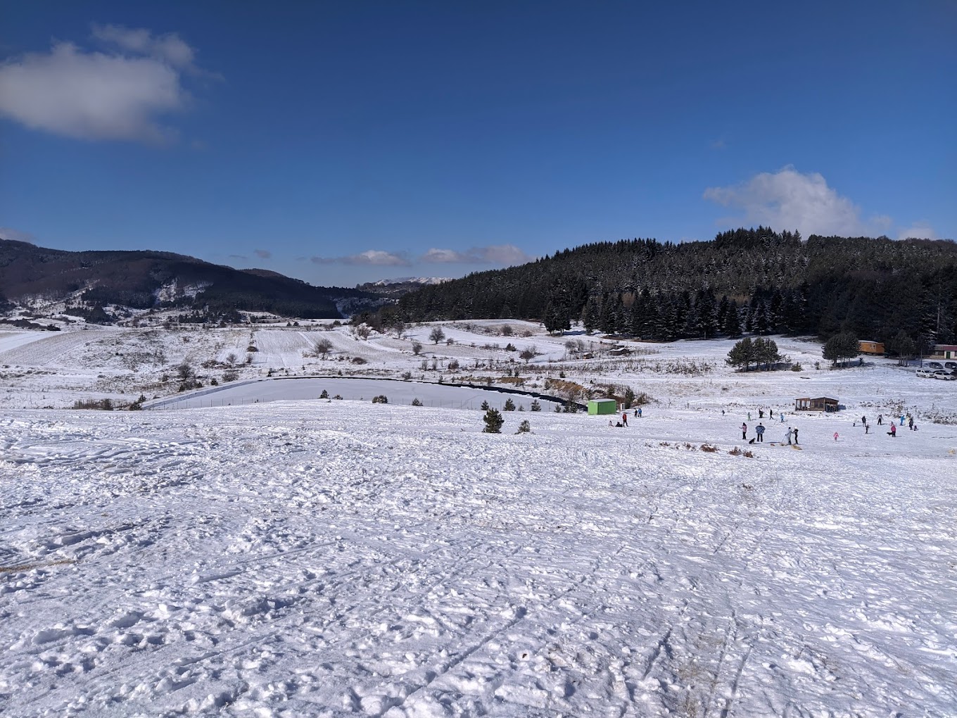 Stanic in North Macedonia - the view from the top of the mountain in winter.