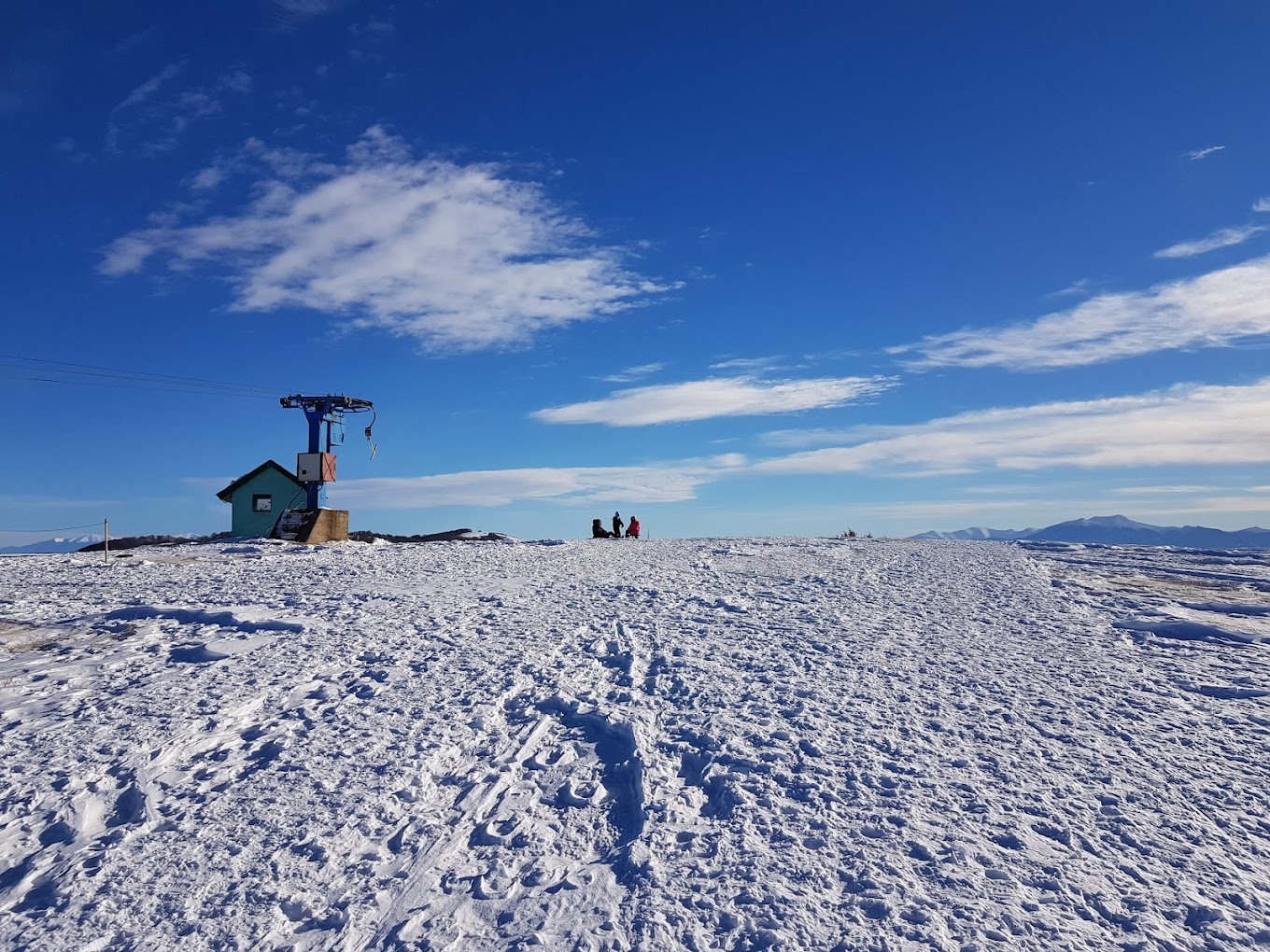 Stanic in North Macedonia - the top of the mountain is covered in snow.