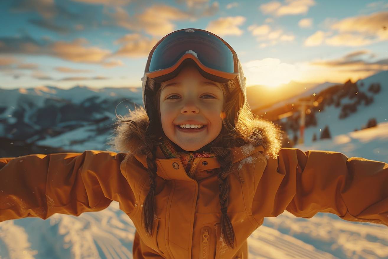 Col d'Ornon in France - a little girl in the snow.