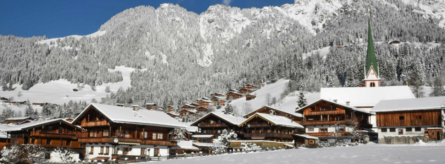 Bad Kleinkirchheim in Austria - a snow covered village in the swiss alps.