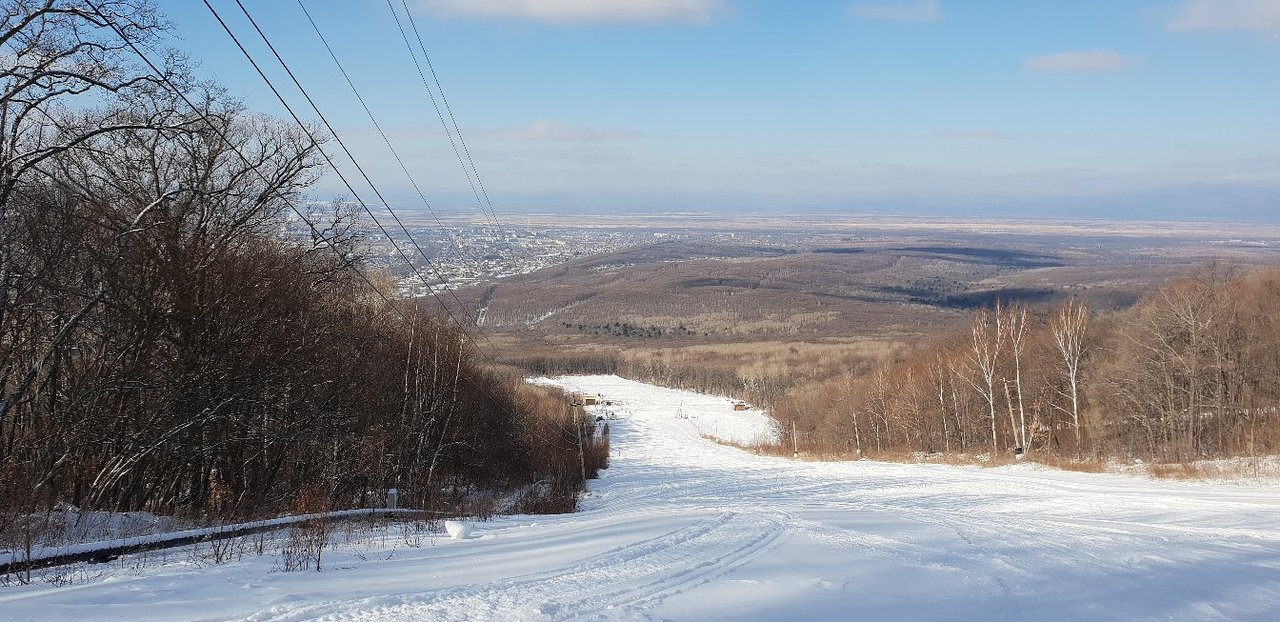 Arsgora in Russia - the view from the top of the mountain in winter.