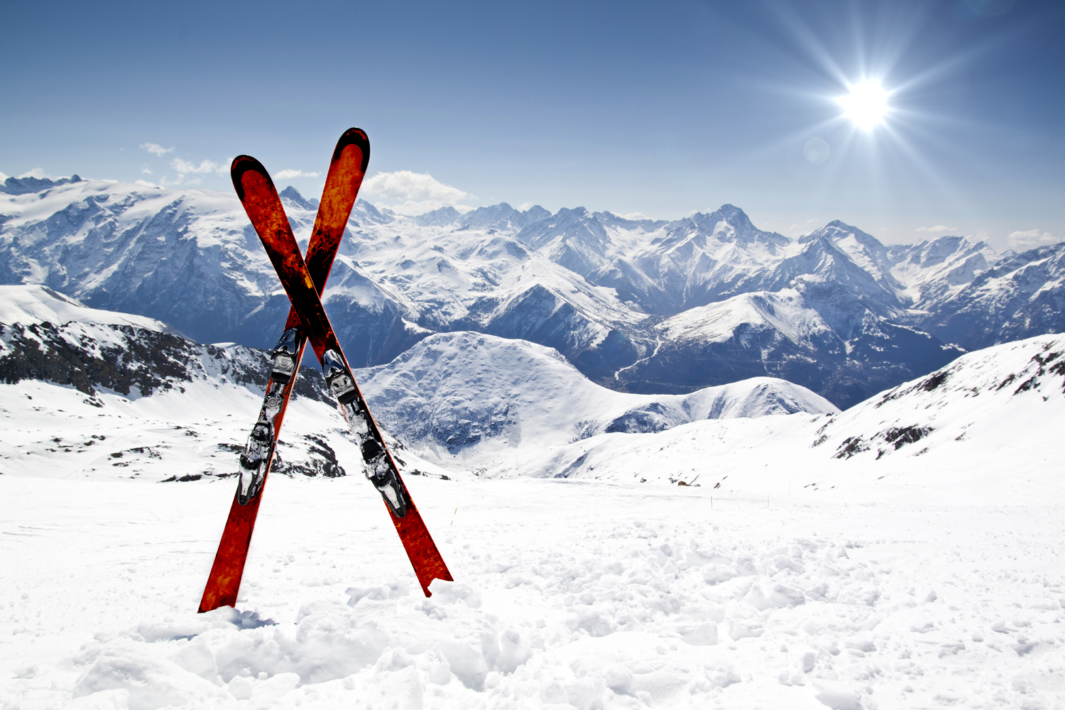 Kurucadag – Bingöl in Turkey - a pair of skis on a snowy mountain.